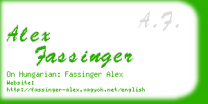 alex fassinger business card